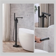 Elegant Kitchen and Bath Henry Brass Floor Mounted Tub Faucet in Matte Black