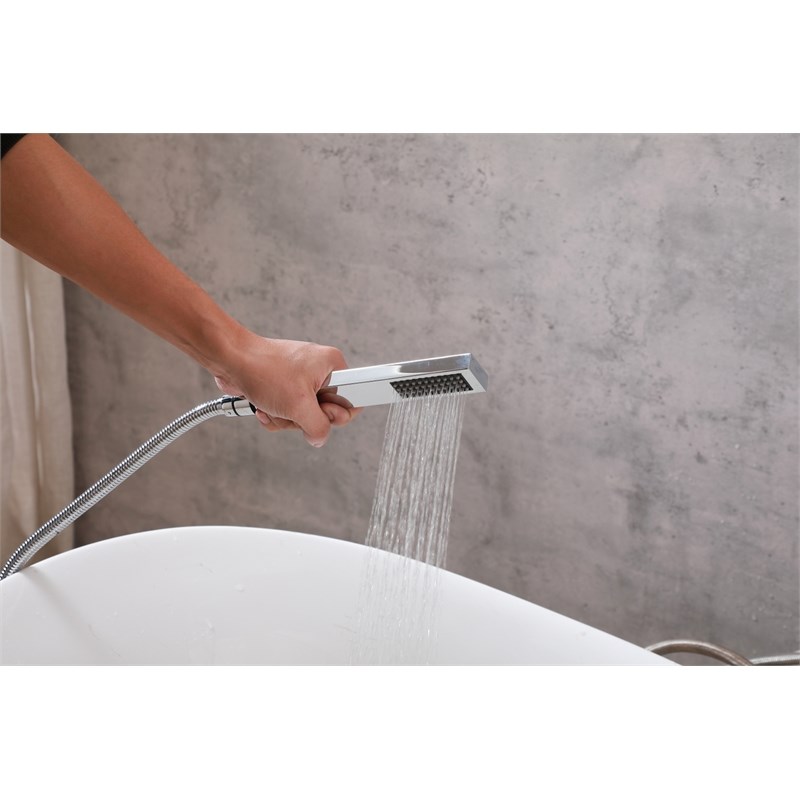 Elegant Kitchen and Bath Henry Brass Floor Mounted Tub Faucet in Chrome