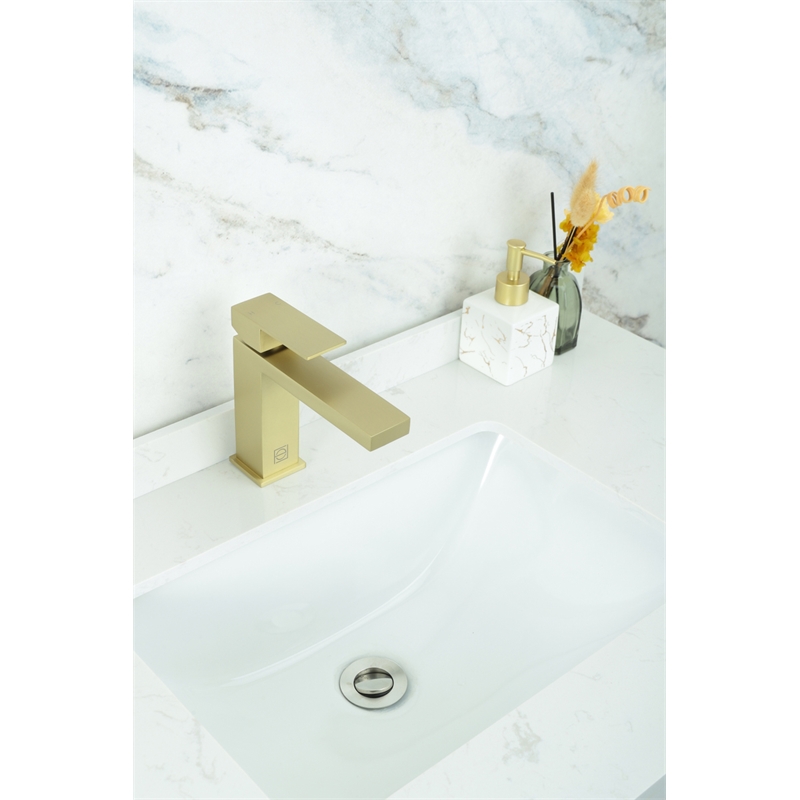 Elegant Kitchen and Bath Jakob Stainless Steel Bathroom Faucet in Gold