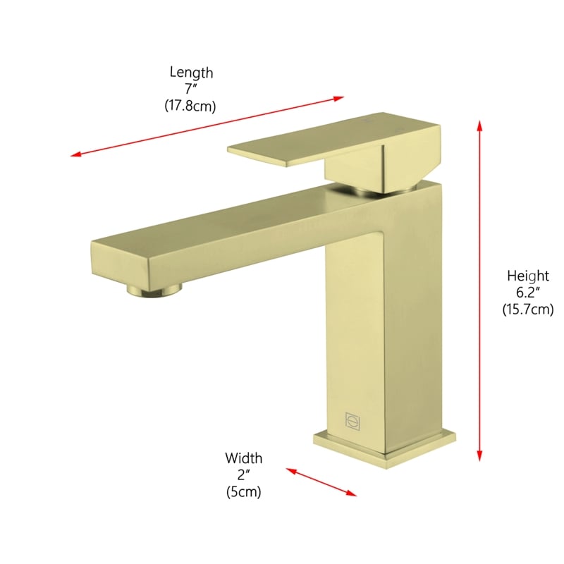 Elegant Kitchen and Bath Jakob Stainless Steel Bathroom Faucet in Gold