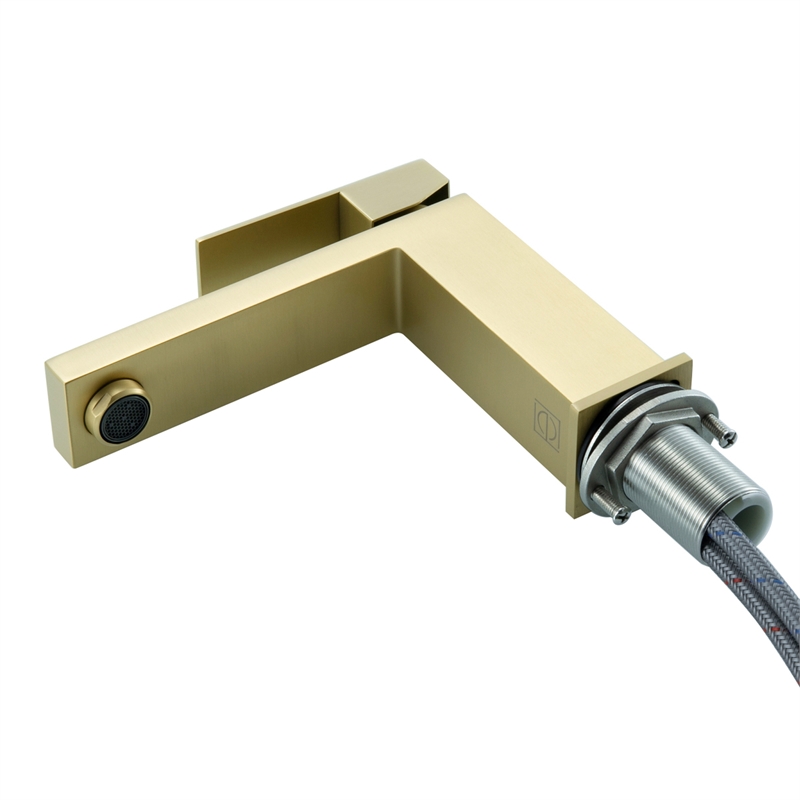 Elegant Kitchen and Bath Jakob Stainless Steel Bathroom Faucet in Gold