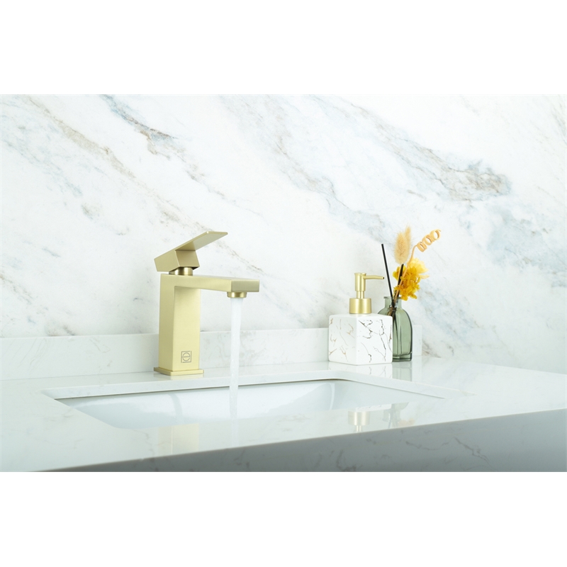 Elegant Kitchen and Bath Jakob Stainless Steel Bathroom Faucet in Gold