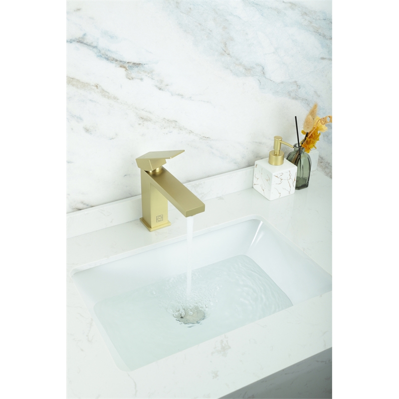 Elegant Kitchen and Bath Jakob Stainless Steel Bathroom Faucet in Gold