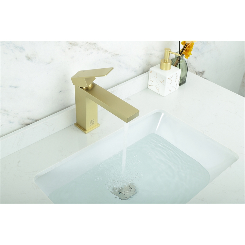 Elegant Kitchen and Bath Jakob Stainless Steel Bathroom Faucet in Gold