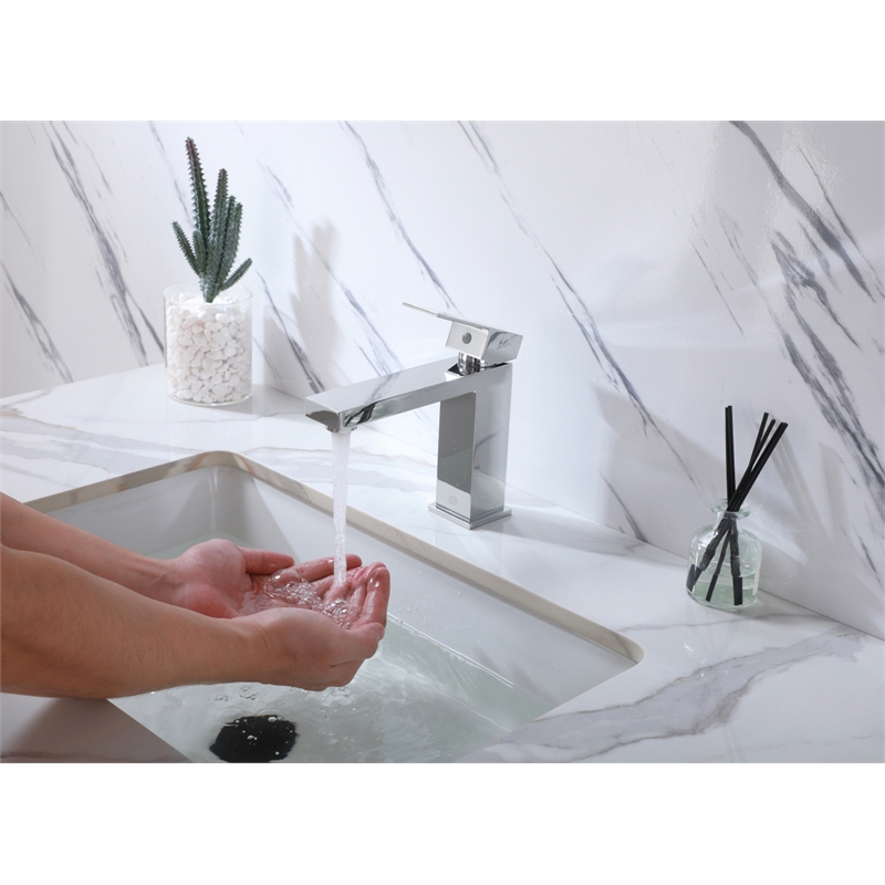 Elegant Kitchen and Bath Jakob Stainless Steel Bathroom Faucet in Chrome