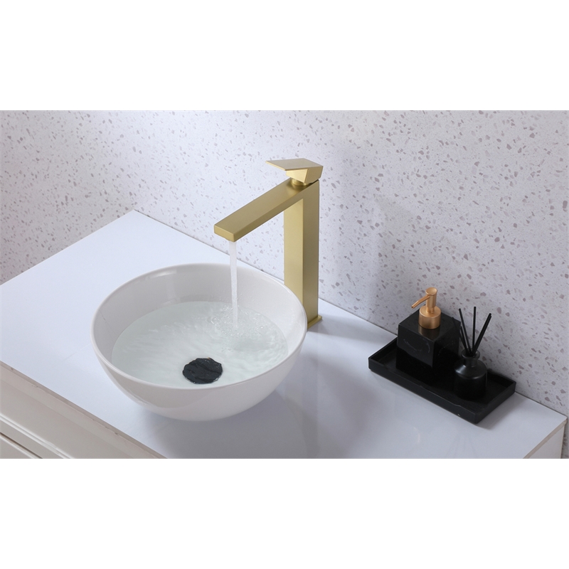 Elegant Kitchen and Bath Jakob Stainless Steel Bathroom Faucet in Brushed Gold