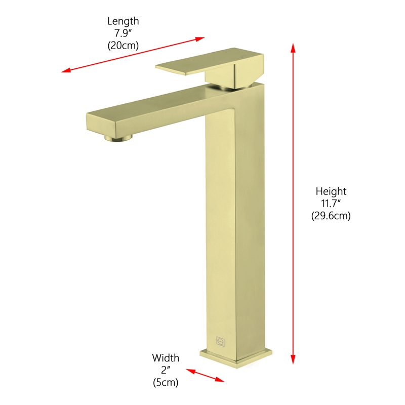 Elegant Kitchen and Bath Jakob Stainless Steel Bathroom Faucet in Brushed Gold