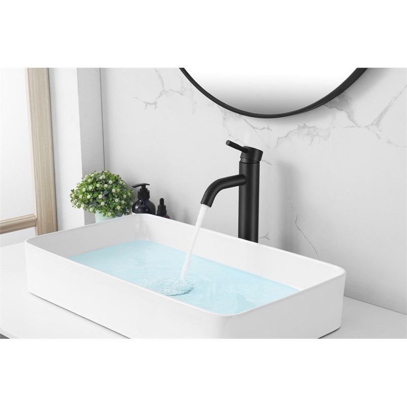 Elegant Kitchen and Bath Victor Stainless Steel Bathroom Faucet in Matte Black