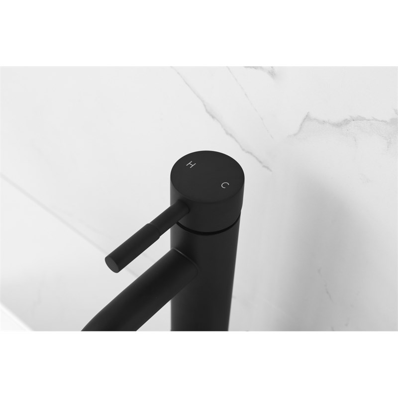 Elegant Kitchen and Bath Victor Stainless Steel Bathroom Faucet in Matte Black
