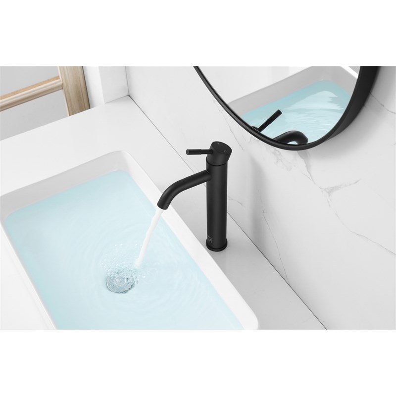 Elegant Kitchen and Bath Victor Stainless Steel Bathroom Faucet in Matte Black