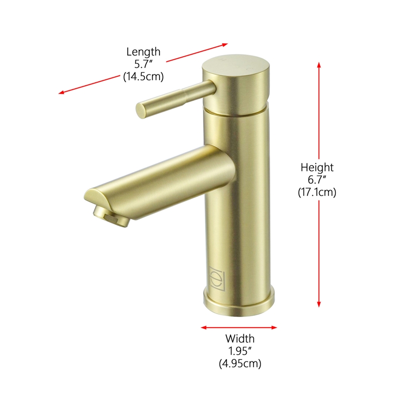 Elegant Kitchen and Bath Mia Stainless Steel Bathroom Faucet in Brushed Gold