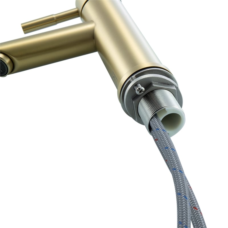 Elegant Kitchen and Bath Mia Stainless Steel Bathroom Faucet in Brushed Gold