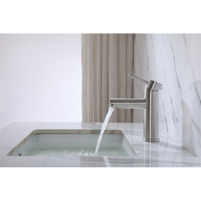 Elegant Kitchen and Bath Mia Stainless Steel Bathroom Faucet in Brushed Nickel
