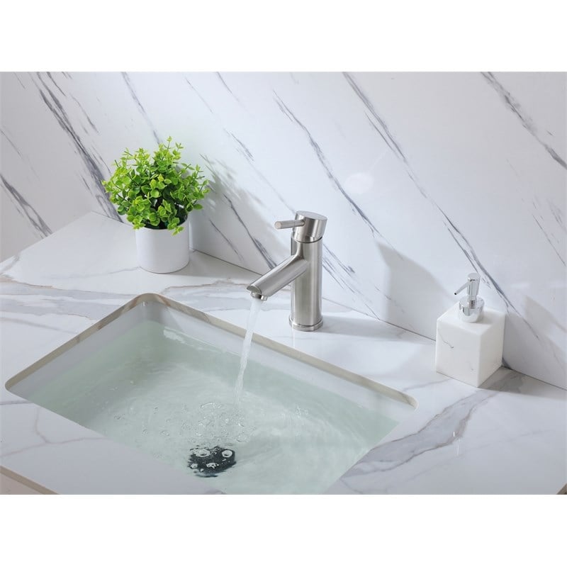 Elegant Kitchen and Bath Mia Stainless Steel Bathroom Faucet in Brushed Nickel