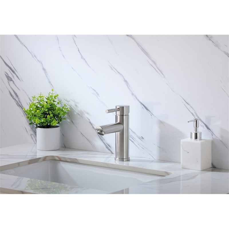 Elegant Kitchen and Bath Mia Stainless Steel Bathroom Faucet in Brushed Nickel