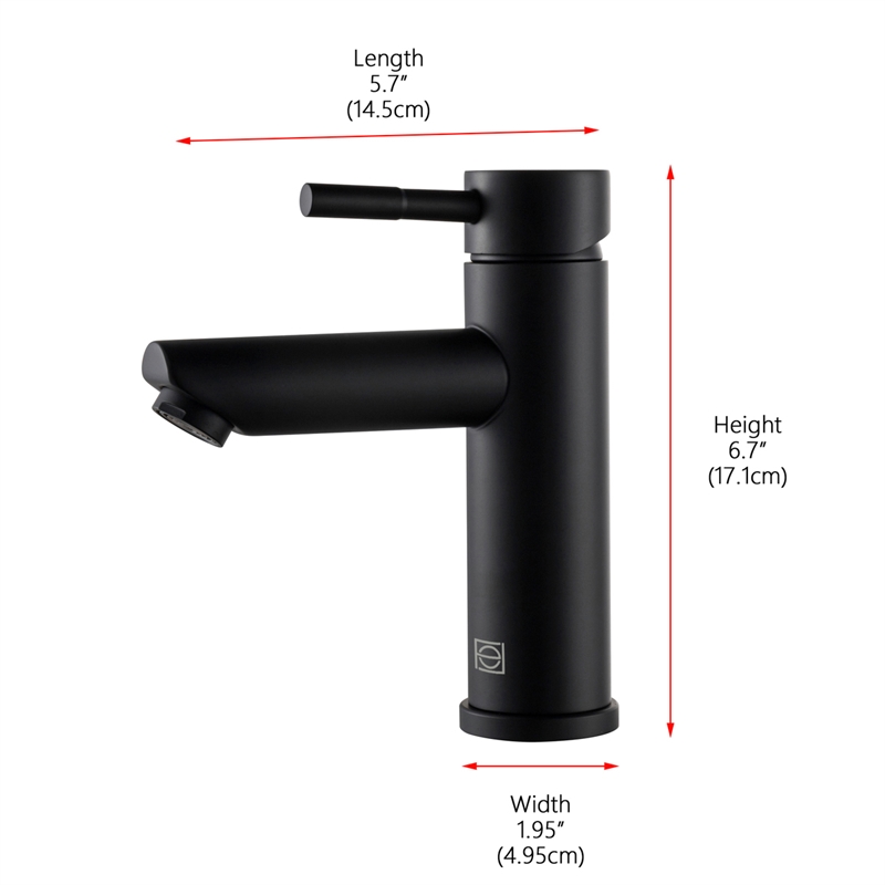 Elegant Kitchen and Bath Mia Stainless Steel Bathroom Faucet in Matte Black