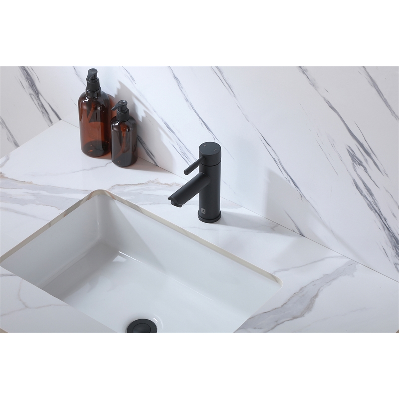 Elegant Kitchen and Bath Mia Stainless Steel Bathroom Faucet in Matte Black