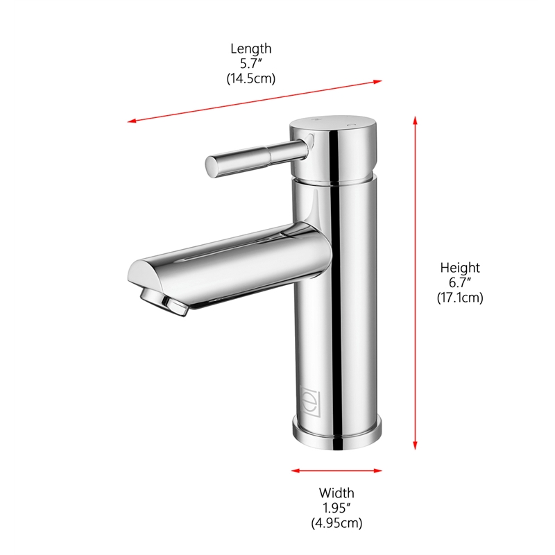 Elegant Kitchen and Bath Mia Stainless Steel Bathroom Faucet in Chrome