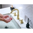 Elegant Kitchen and Bath Leah Brass Double Handle Bathroom Faucet in Gold
