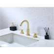 Elegant Kitchen and Bath Leah Brass Double Handle Bathroom Faucet in Gold