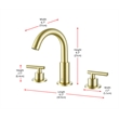 Elegant Kitchen and Bath Leah Brass Double Handle Bathroom Faucet in Gold