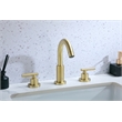 Elegant Kitchen and Bath Leah Brass Double Handle Bathroom Faucet in Gold