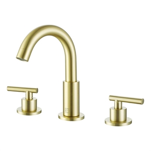 Elegant Kitchen and Bath Leah Brass Double Handle Bathroom Faucet in Gold