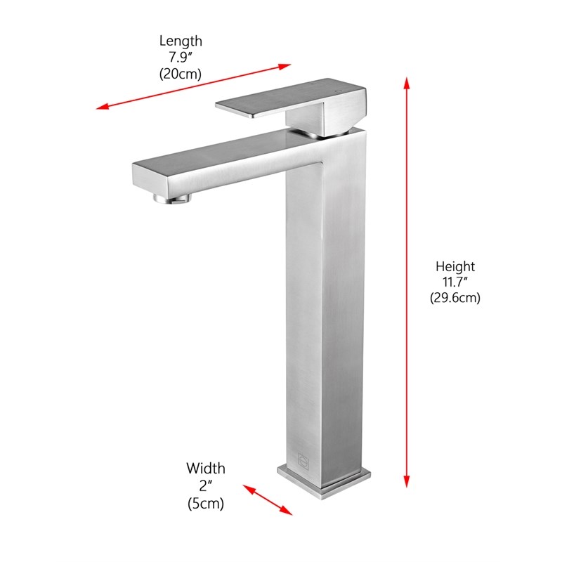 Elegant Kitchen and Bath Jakob Stainless Steel Bathroom Faucet in Brushed Nickel