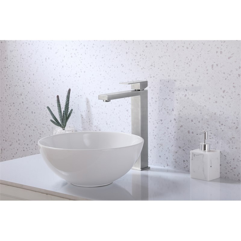 Elegant Kitchen and Bath Jakob Stainless Steel Bathroom Faucet in Brushed Nickel