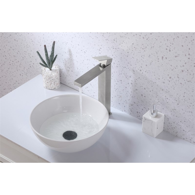 Elegant Kitchen and Bath Jakob Stainless Steel Bathroom Faucet in Brushed Nickel