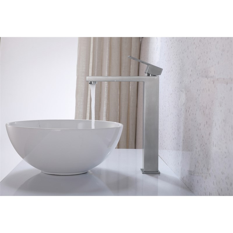 Elegant Kitchen and Bath Jakob Stainless Steel Bathroom Faucet in Brushed Nickel