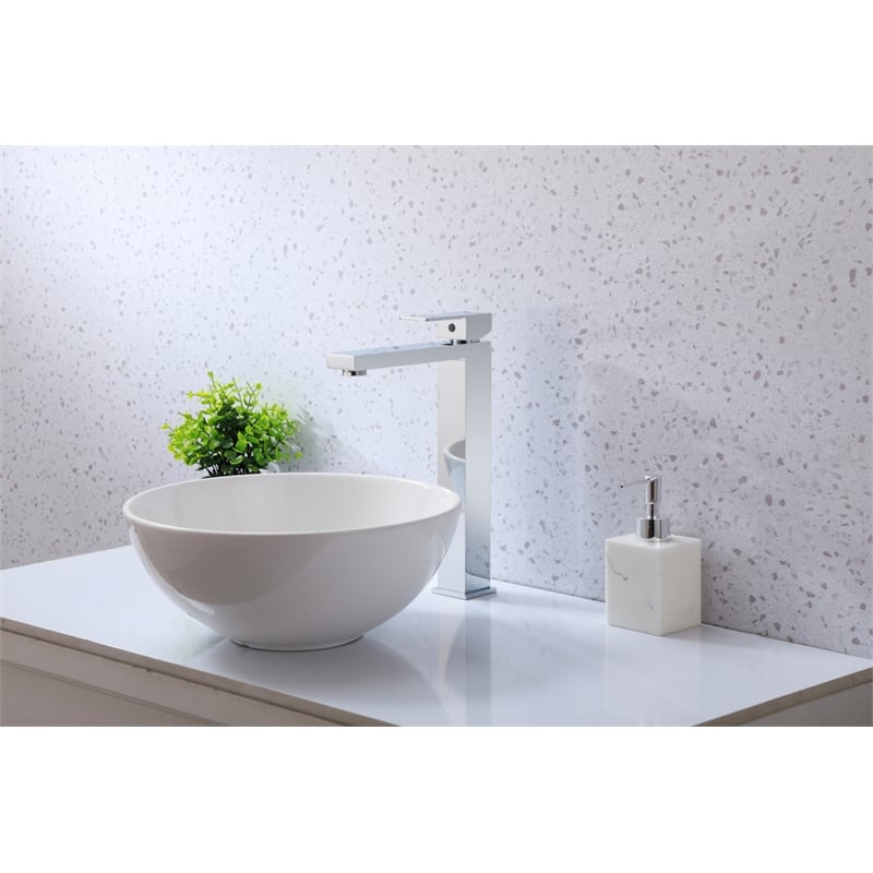 Elegant Kitchen and Bath Jakob Modern Stainless Steel Bathroom Faucet in Chrome