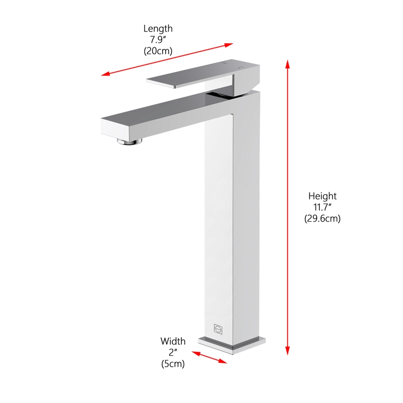 Elegant Kitchen and Bath Jakob Modern Stainless Steel Bathroom Faucet in Chrome