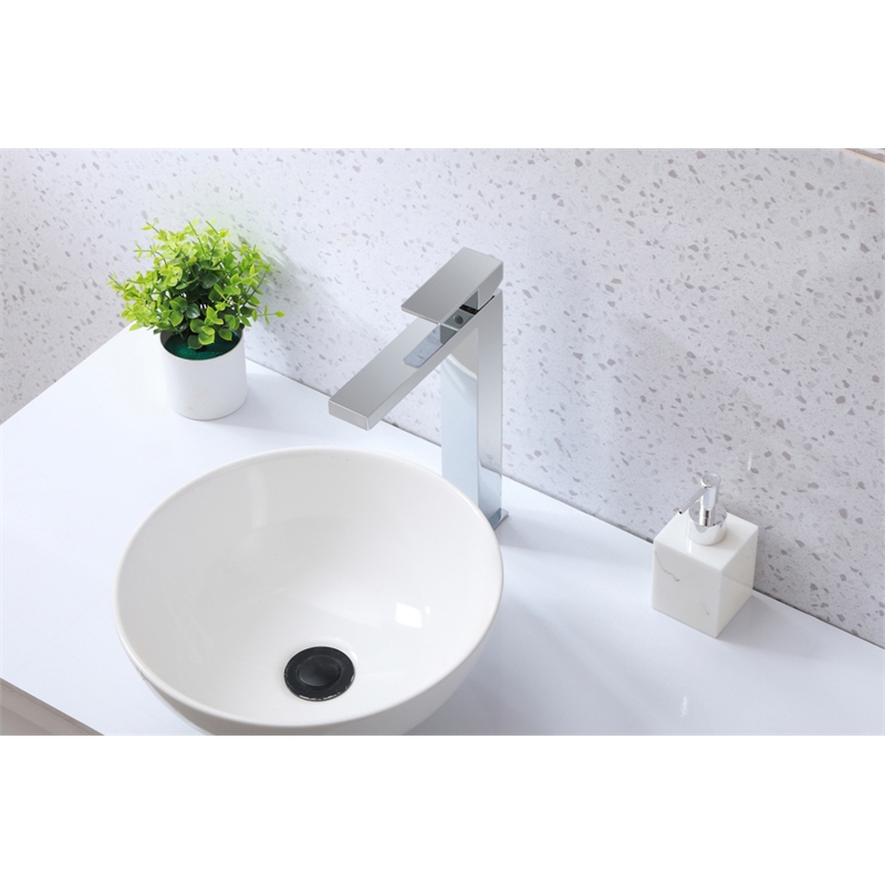 Elegant Kitchen and Bath Jakob Modern Stainless Steel Bathroom Faucet in Chrome