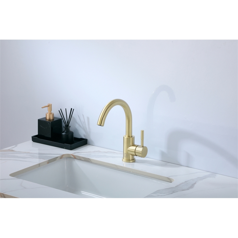 Elegant Kitchen and Bath Louis Stainless Steel Bathroom Faucet in Brushed Gold