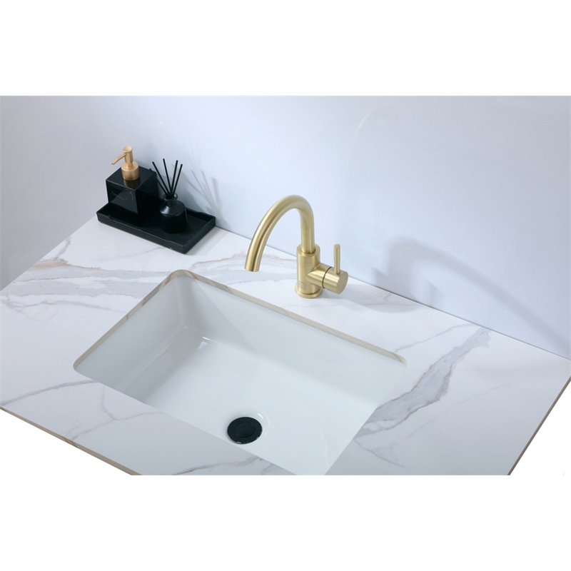 Elegant Kitchen and Bath Louis Stainless Steel Bathroom Faucet in Brushed Gold