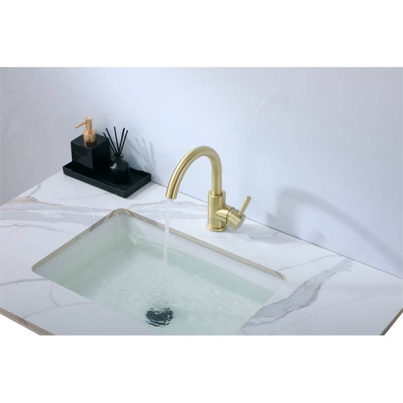 Elegant Kitchen and Bath Louis Stainless Steel Bathroom Faucet in Brushed Gold