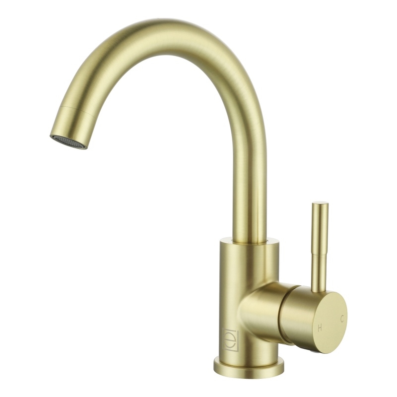 Elegant Kitchen and Bath Louis Stainless Steel Bathroom Faucet in Brushed Gold