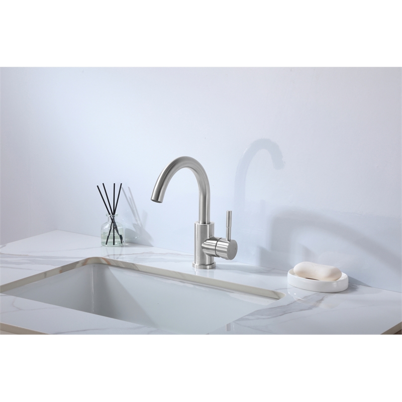 Elegant Kitchen and Bath Louis Stainless Steel Bathroom Faucet in Brushed Nickel