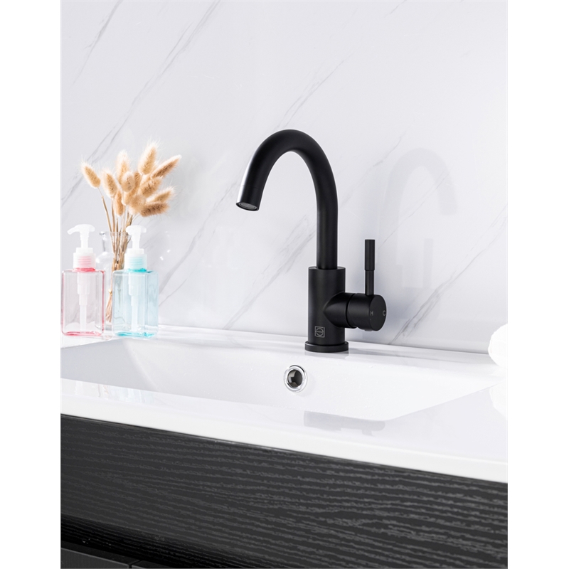 Elegant Kitchen and Bath Louis Stainless Steel Bathroom Faucet in Matte Black
