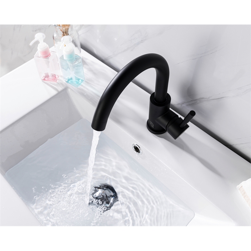 Elegant Kitchen and Bath Louis Stainless Steel Bathroom Faucet in Matte Black