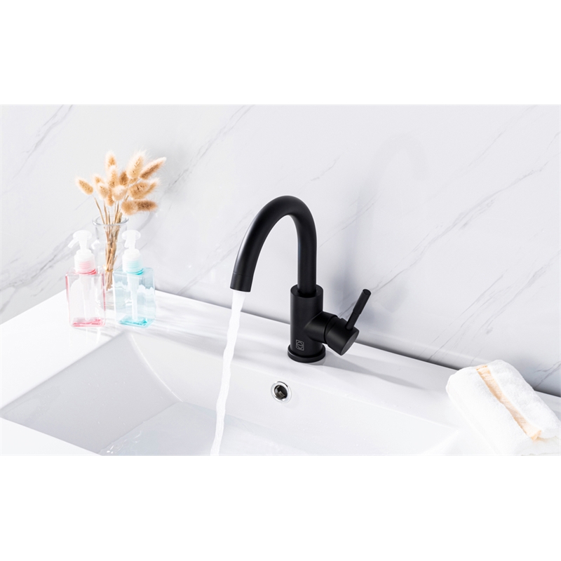 Elegant Kitchen and Bath Louis Stainless Steel Bathroom Faucet in Matte Black