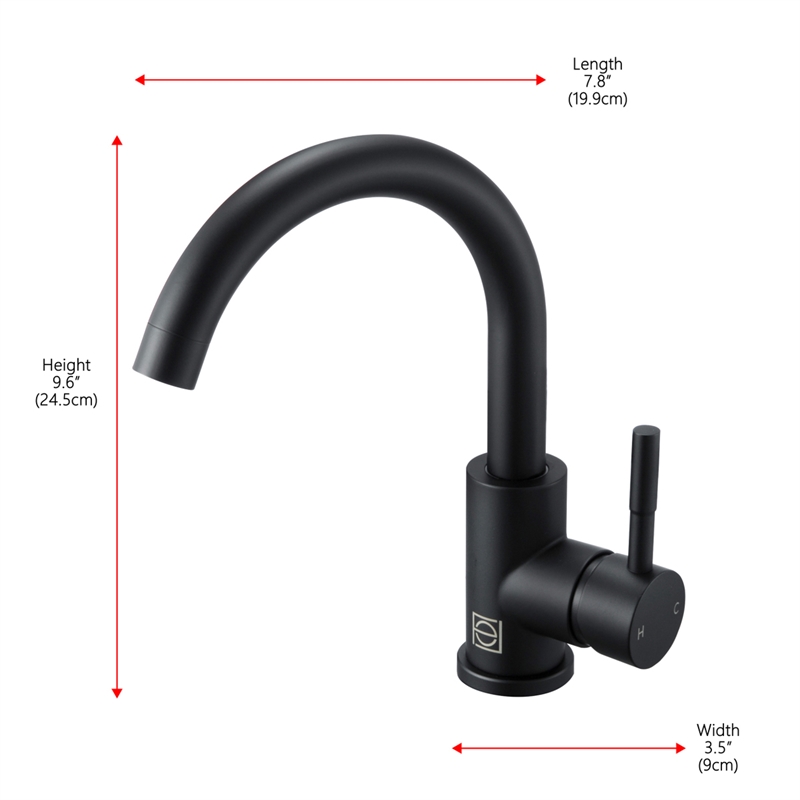 Elegant Kitchen and Bath Louis Stainless Steel Bathroom Faucet in Matte Black