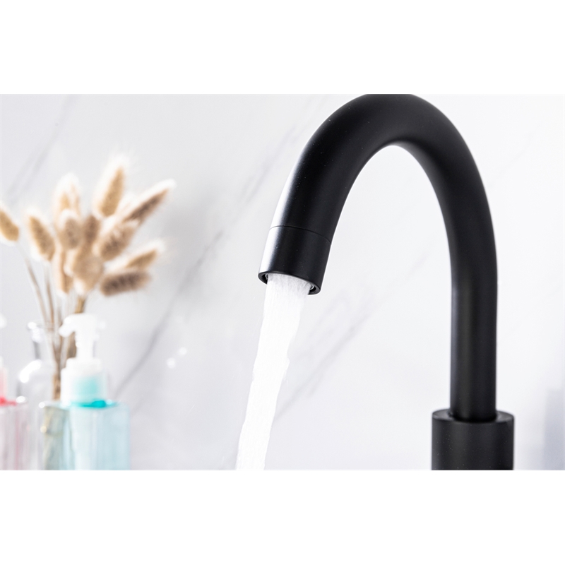 Elegant Kitchen and Bath Louis Stainless Steel Bathroom Faucet in Matte Black