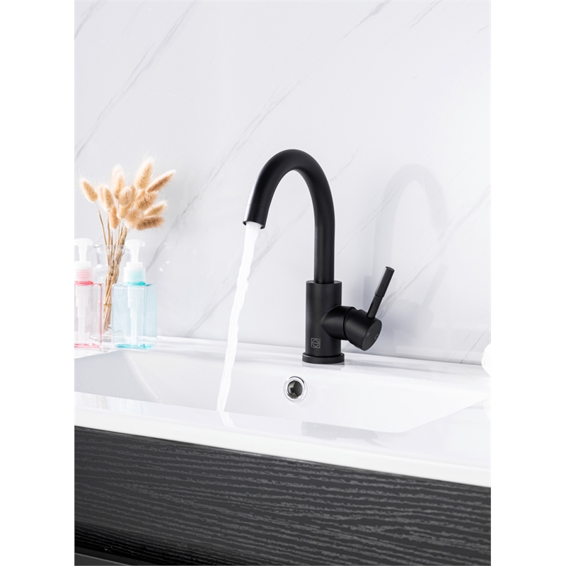Elegant Kitchen and Bath Louis Stainless Steel Bathroom Faucet in Matte Black