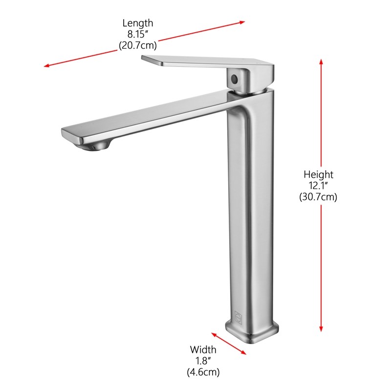 Elegant Kitchen and Bath Lena Brass Single Handle Bathroom Faucet in Nickel