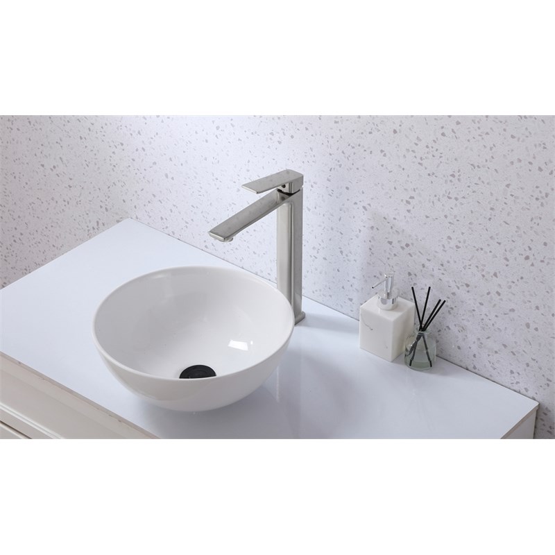 Elegant Kitchen and Bath Lena Brass Single Handle Bathroom Faucet in Nickel