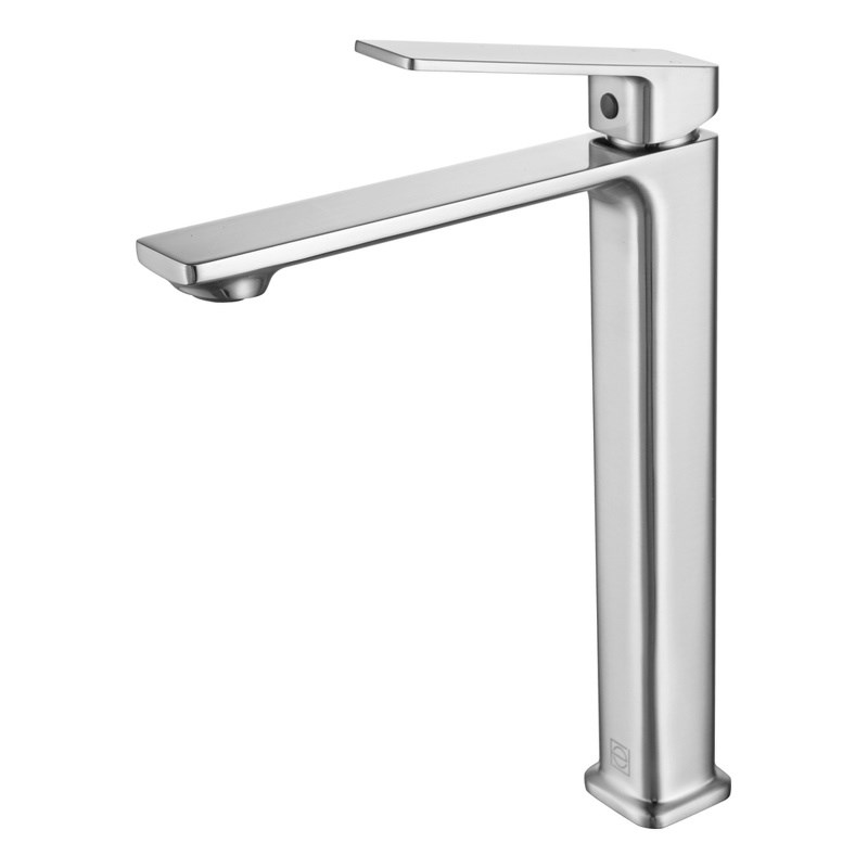 Elegant Kitchen and Bath Lena Brass Single Handle Bathroom Faucet in Nickel