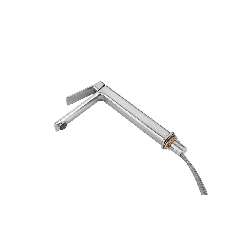 Elegant Kitchen and Bath Lena Brass Single Handle Bathroom Faucet in Nickel