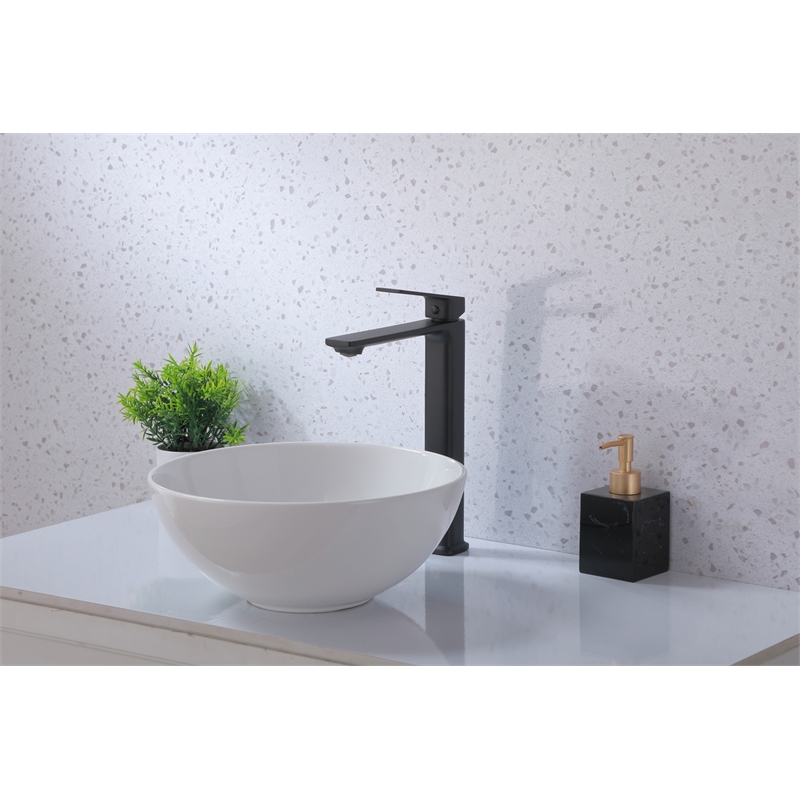 Elegant Kitchen and Bath Lena Brass Single Handle Bathroom Faucet in Matte Black